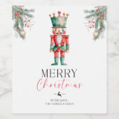 Étiquette Pour Bouteilles De Vin Nutcracker Joyeux cadeau de Noël (Étiquettes simples)
