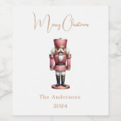 Étiquette Pour Bouteilles De Vin Nutcracker rose blanc (Étiquettes simples)