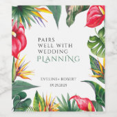 Étiquette Pour Bouteilles De Vin Oasis tropicale Mariage (Étiquettes simples)