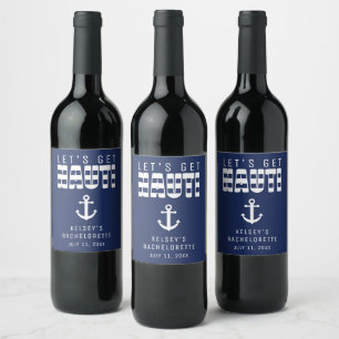 Étiquette Pour Bouteilles De Vin Obtenons Nauti Blue Bachelorette Party