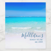 Étiquette Pour Bouteilles De Vin Ocean Beach Sea Personal Aqua Blue Modern (Étiquettes simples)