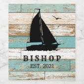 Étiquette Pour Bouteilles De Vin Océan rustique (Étiquettes simples)