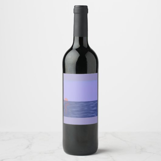 Étiquette Pour Bouteilles De Vin Ocean Sunset Wine Label (Devant)