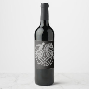 Étiquette Pour Bouteilles De Vin Odin Riding Sleipnir - Norse Mythologie Viking Art