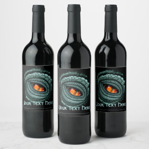 Étiquette Pour Bouteilles De Vin Œil de prédateur reptile primal