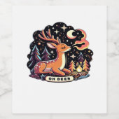 Étiquette Pour Bouteilles De Vin Oh Deer Contemporary Graphic Vibe (Étiquettes simples)