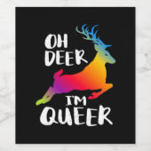 Étiquette Pour Bouteilles De Vin Oh Deer Queer Pride Minimal Artistic Style (Étiquettes simples)