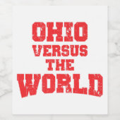 ÉTIQUETTE POUR BOUTEILLES DE VIN OHIO CONTRE LE MONDE (Étiquettes simples)