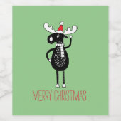 Étiquette Pour Bouteilles De Vin Oie de Noël lunatique (Étiquettes simples)