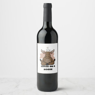 Étiquette Pour Bouteilles De Vin Oie sur un animal orignal