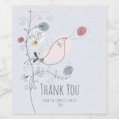 Étiquette Pour Bouteilles De Vin Oiseau chantant moderne (Étiquettes simples)