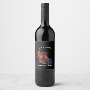 Étiquette Pour Bouteilles De Vin Oiseau de mer Louisiana nom personnalisé Woo