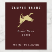 Étiquette Pour Bouteilles De Vin Oiseau moderne rouge jaune minimal élégant (Étiquettes simples)