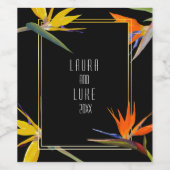 Étiquette Pour Bouteilles De Vin Oiseaux de paradis, fleuris (Étiquettes simples)