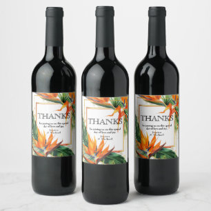 Étiquette Pour Bouteilles De Vin Oiseaux de Paradise Bliss