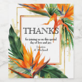 Étiquette Pour Bouteilles De Vin Oiseaux de Paradise Bliss (Étiquettes simples)