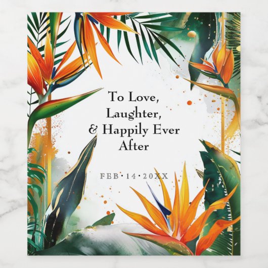 Étiquette Pour Bouteilles De Vin Oiseaux de Paradise Bliss (Étiquettes simples)