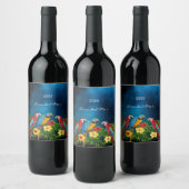 Étiquette Pour Bouteilles De Vin Oiseaux de perroquets bustes tropicaux (Bouteilles)
