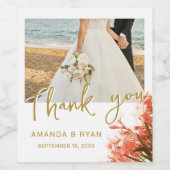 Étiquette Pour Bouteilles De Vin Oleander Flowers Photo Merci Mariage (Étiquettes simples)