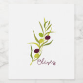 Étiquette Pour Bouteilles De Vin Olives (Étiquettes simples)