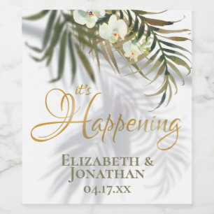 Étiquette Pour Bouteilles De Vin Ombres de palmiers tropicaux C'est en train de se