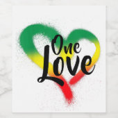 Étiquette Pour Bouteilles De Vin One Love One Heart Reggae Vibes (Étiquettes simples)
