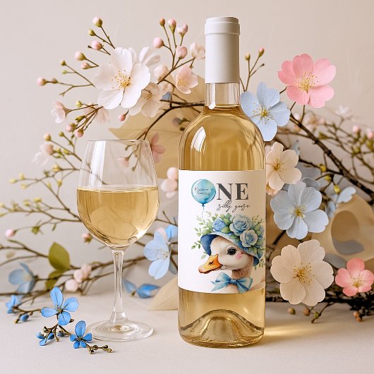 Étiquette Pour Bouteilles De Vin One Silly Goose Boy Birthday 