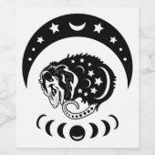 Étiquette Pour Bouteilles De Vin Opossum Cute Witchy (Étiquettes simples)