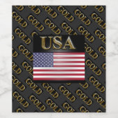 ÉTIQUETTE POUR BOUTEILLES DE VIN OR USA (Étiquettes simples)