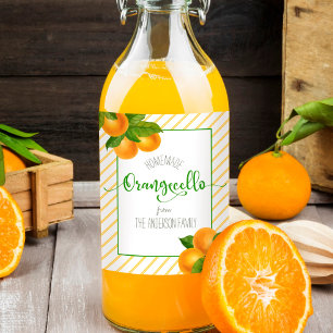 Étiquette Pour Bouteilles De Vin Orangecello aquarelle oranges nom personnalisé scr