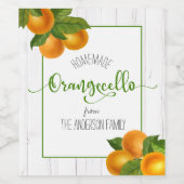 Étiquette Pour Bouteilles De Vin Orangecello rustique aquarelle orange script perso (Étiquettes simples)