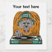 Étiquette Pour Bouteilles De Vin Orangutan D.J. (Étiquettes simples)