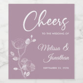 Étiquette Pour Bouteilles De Vin Orchidée délicate félicite pour mariage violet per (Étiquettes simples)