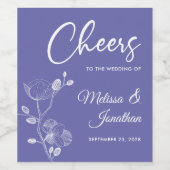 Étiquette Pour Bouteilles De Vin Orchidée délicate félicite pour mariage violet per (Étiquettes simples)