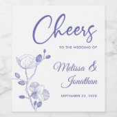 Étiquette Pour Bouteilles De Vin Orchidée délicate félicite pour mariage violet per (Étiquettes simples)