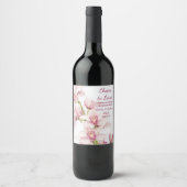 Étiquette Pour Bouteilles De Vin Orchidée rose encourage à aimer le Mariage (Devant)