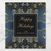 Étiquette Pour Bouteilles De Vin Ornement or élégant (Étiquettes simples)