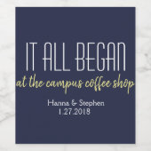 Étiquette Pour Bouteilles De Vin Où tout a commencé l'histoire d'amour (Étiquettes simples)