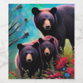 Étiquette Pour Bouteilles De Vin Ours de Momma et petits (Étiquettes simples)