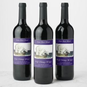 Étiquette Pour Bouteilles De Vin Ours polaire (Ursus Maritimus), Quadrupèdes d'Audu