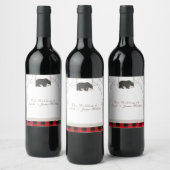Étiquette Pour Bouteilles De Vin Ours Rustique & Bois Rouge Bois Mariage Vin (Bouteilles)