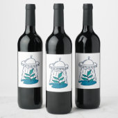Étiquette Pour Bouteilles De Vin OVNI Alien (Bouteilles)