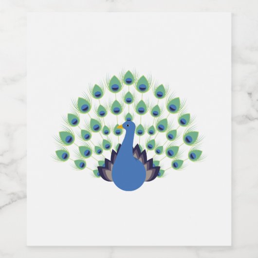 Étiquette Pour Bouteilles De Vin Pacock (Étiquettes simples)