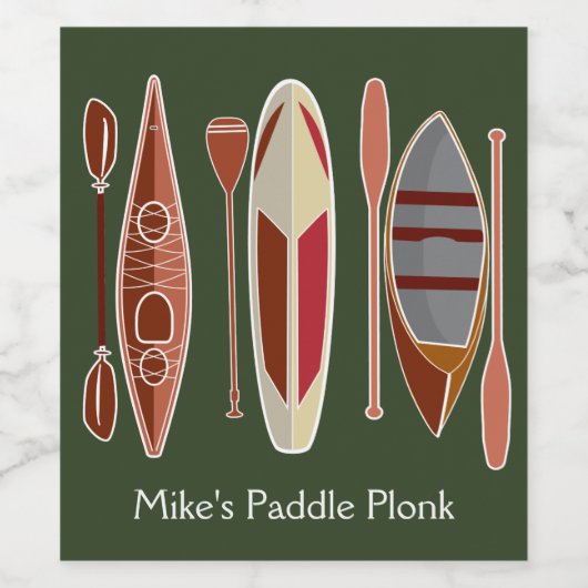 Étiquette Pour Bouteilles De Vin Paddle Passion (Étiquettes simples)