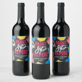 Étiquette Pour Bouteilles De Vin Paint and Sip Chalkboard Bachelorette Party Favori (Bouteilles)