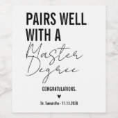 Étiquette Pour Bouteilles De Vin Pairs Well With a Master's Degree Graduation (Étiquettes simples)