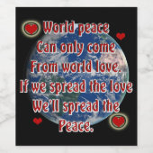 Étiquette Pour Bouteilles De Vin Paix mondiale (Étiquettes simples)