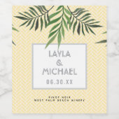 Étiquette Pour Bouteilles De Vin Palm Springs (Étiquettes simples)