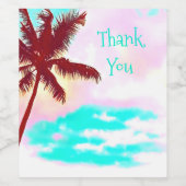 Étiquette Pour Bouteilles De Vin Palm Tree bleu ciel été (Étiquettes simples)