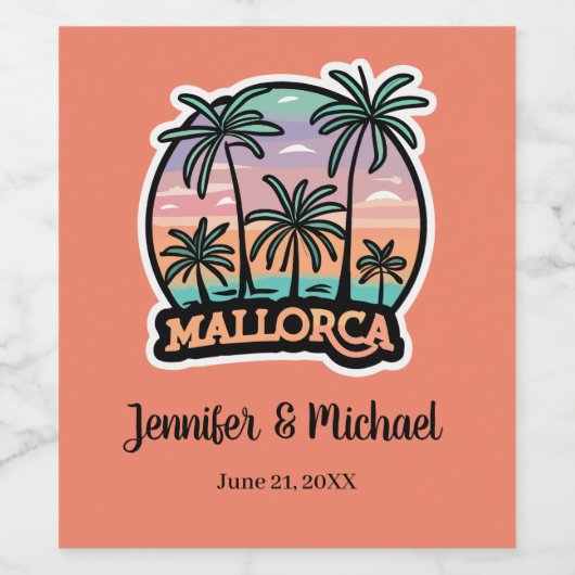 Étiquette Pour Bouteilles De Vin Palma de Majorque (Étiquettes simples)